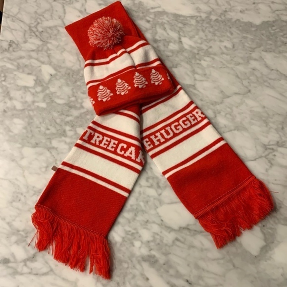 Little Debbie Christmas tree cake novelty beanie/scarf combo